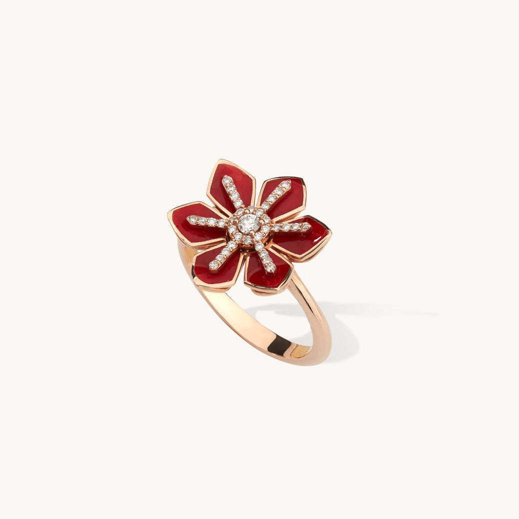 Flowerflake Ring|Black